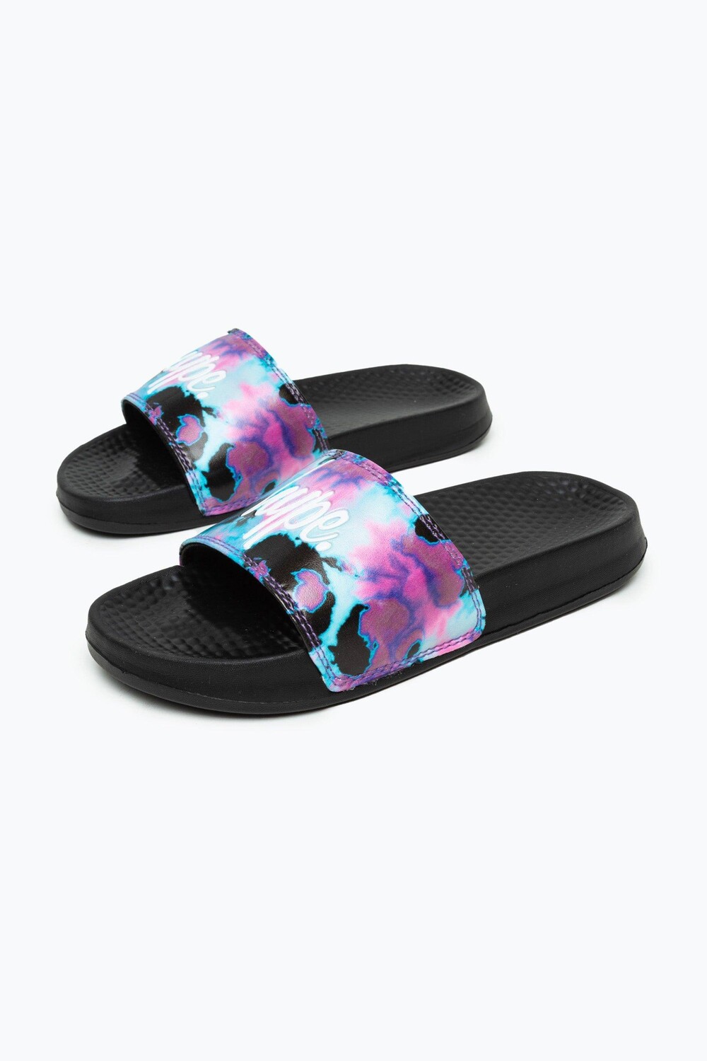 

Черно-розовые шлепанцы с надписью Tie Dye Hype, черный
