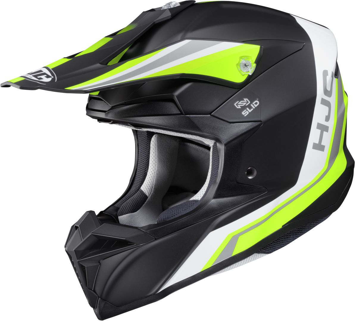 Шлем HJC i50 Flux для мотокросса, черный/белый/зеленый
