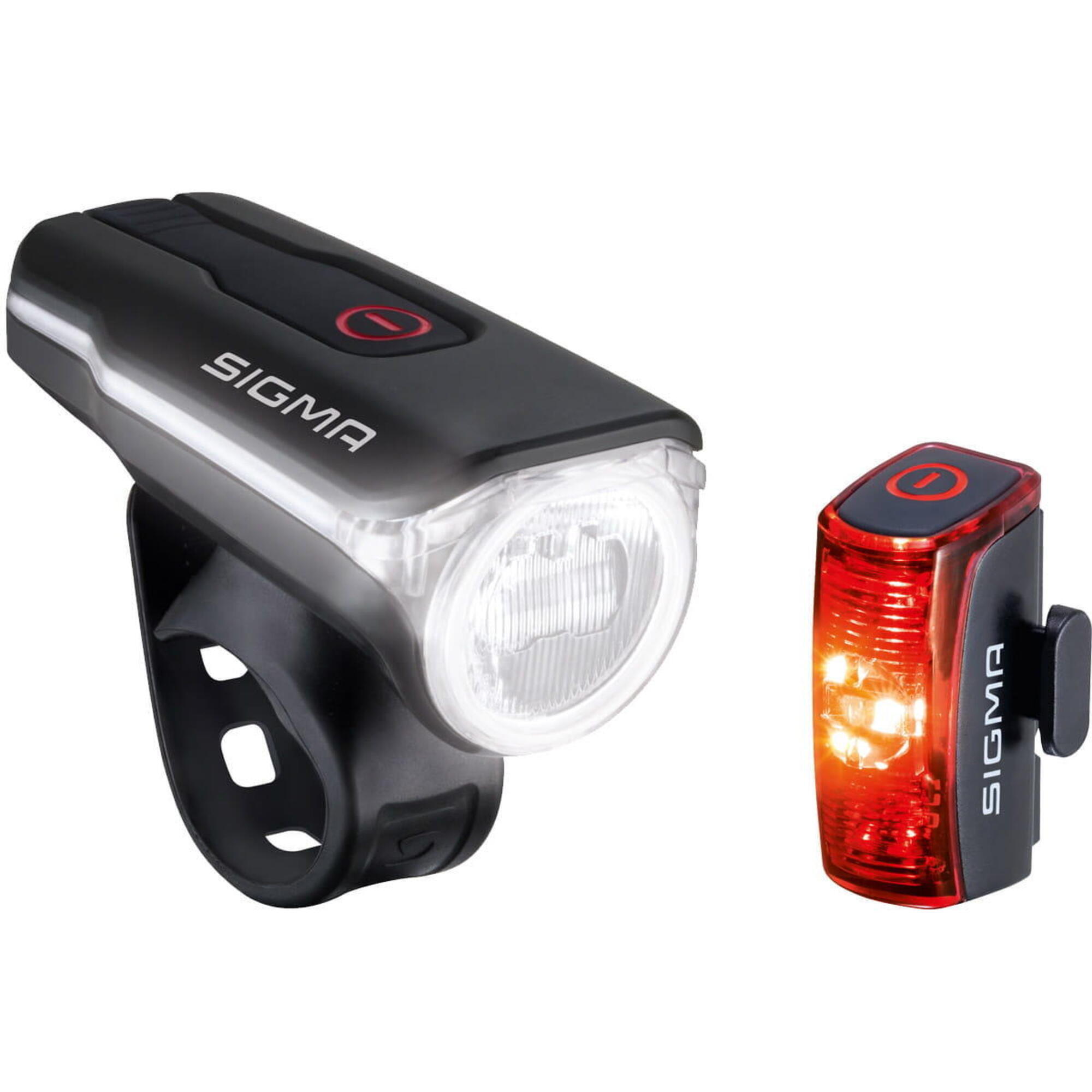 Велосипедный фонарь Sigma Sport Aura 60 USB & Infinity Set, черный