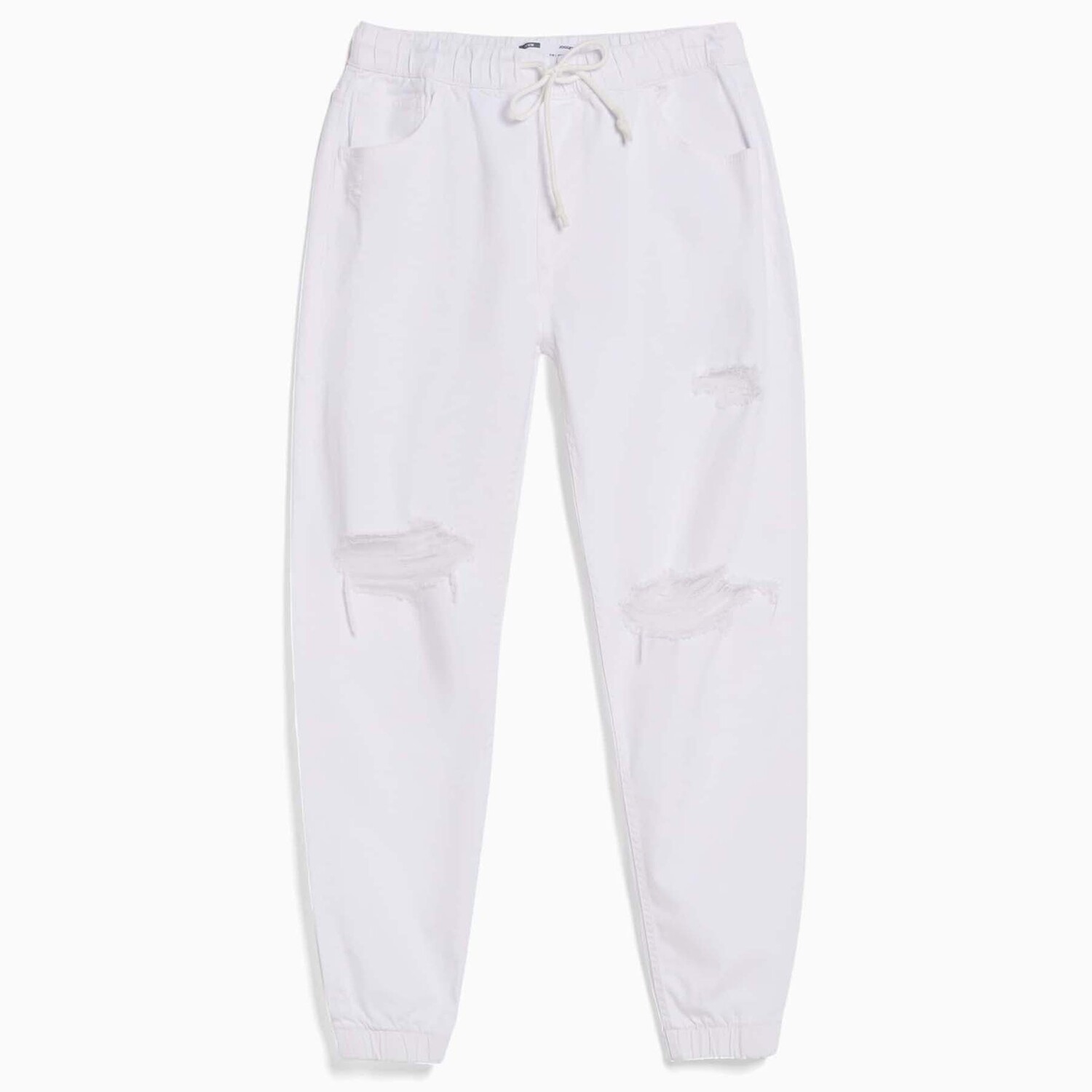 

Джинсы Bershka Ripped Coloured Jogger, белый