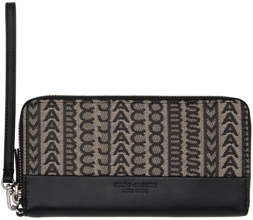 

Черно-бежевый бумажник 'The Monogram Jacquard Continental Wristlet' Marc Jacobs