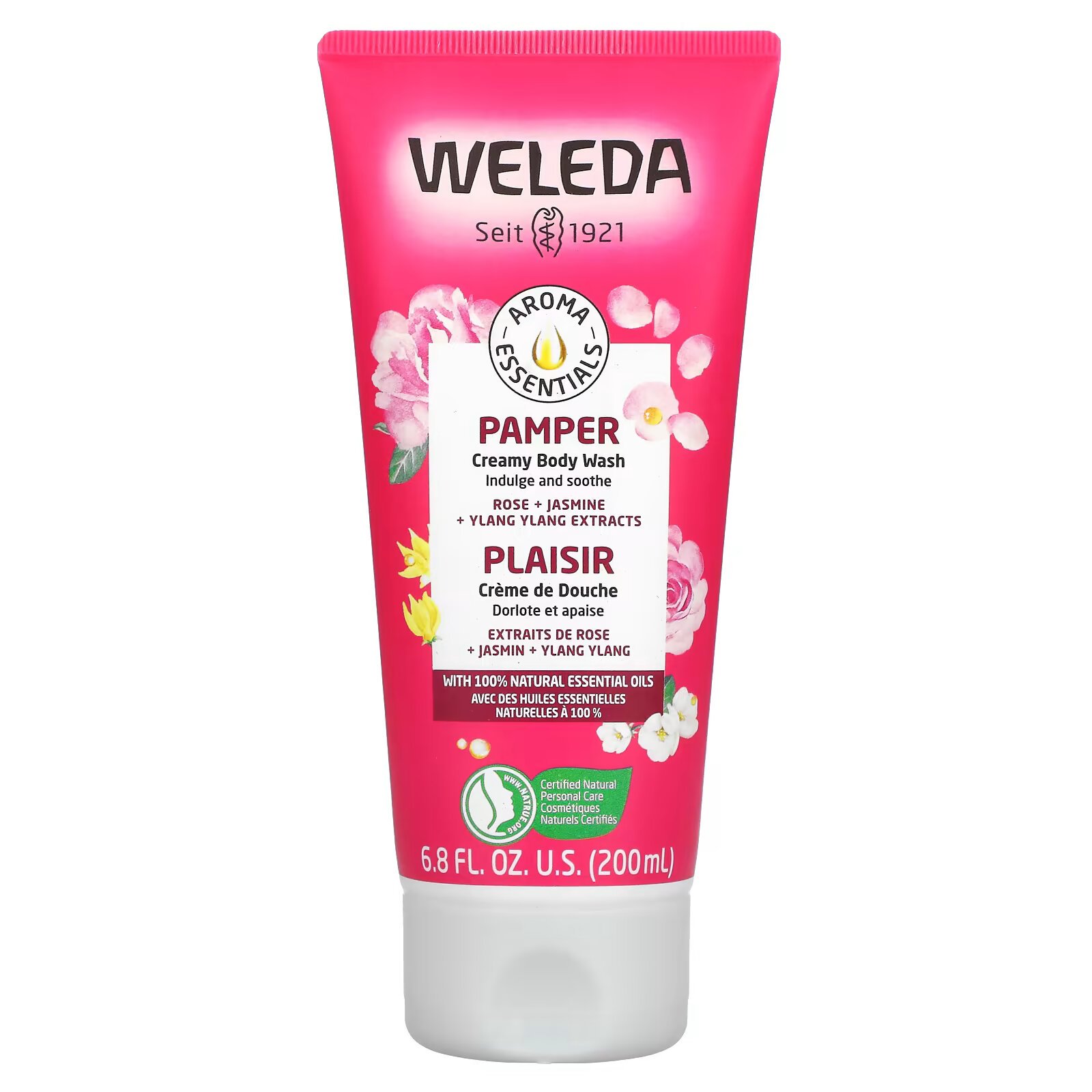 Weleda, Pamper, крем-гель для душа, с экстрактами розы, жасмина и иланг-иланга, 200 мл (6,8 жидк. унции) - фото