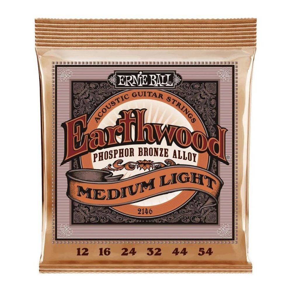 

Струны Ernie Ball 2146 Earthwood для акустической гитары фосфористая бронза (средний калибр 12-54)