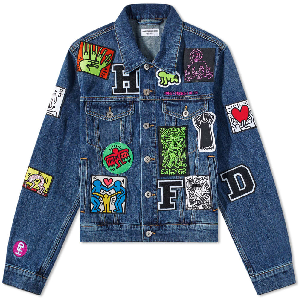 

Джинсовая куртка из коллаборации с Keith Haring Honey f*cking Dijon, Синий