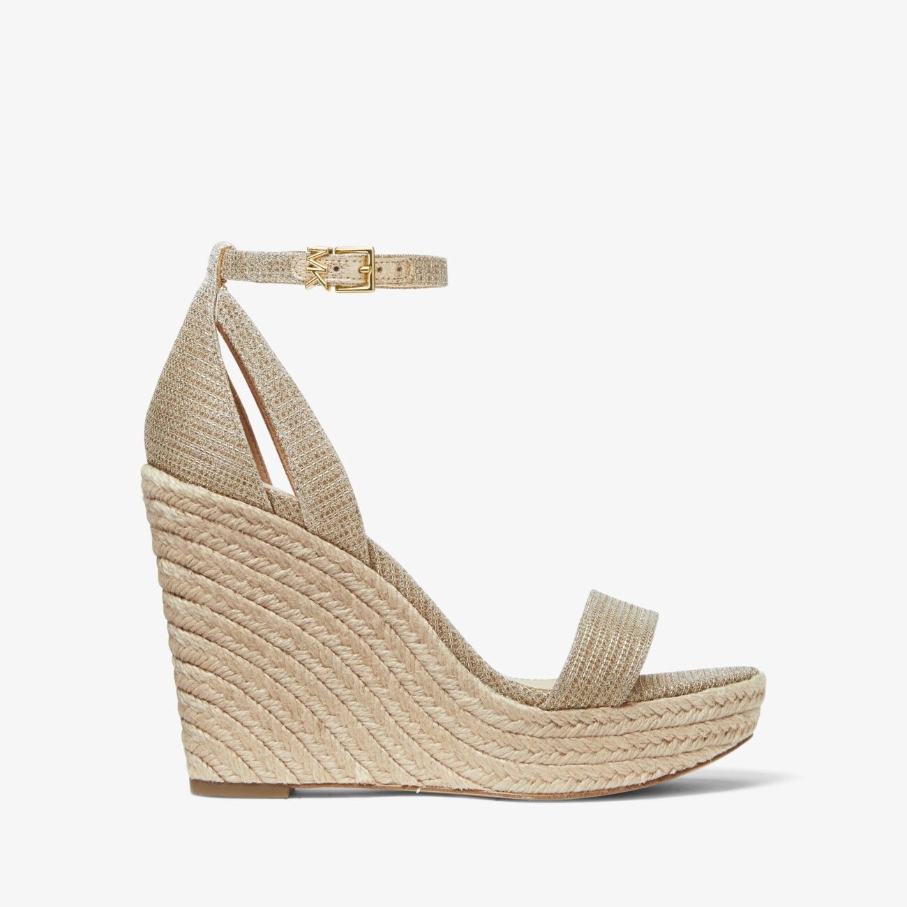 

Босоножки Michael Michael Kors Kimberly Glitter Chain-Mesh Wedge, золотой