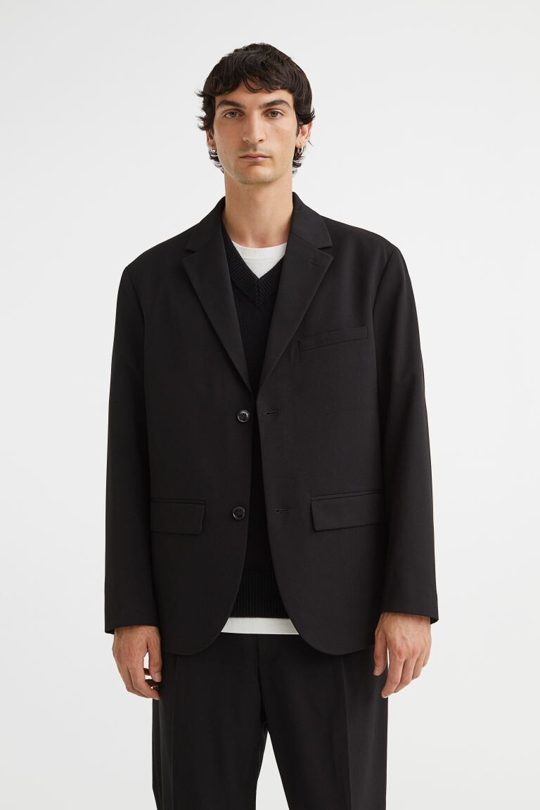 

Пиджак свободного кроя Relaxed Fit H&M, черный