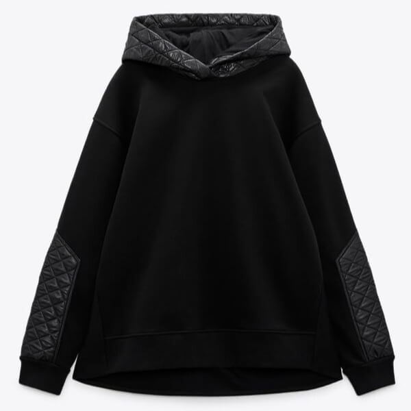 

Худи Zara Matching Quilted, черный