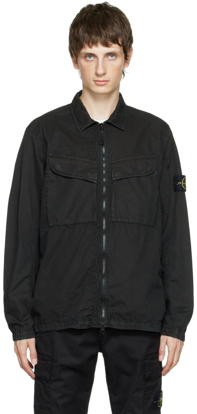 

Черная выцветшая куртка Stone Island, Черный