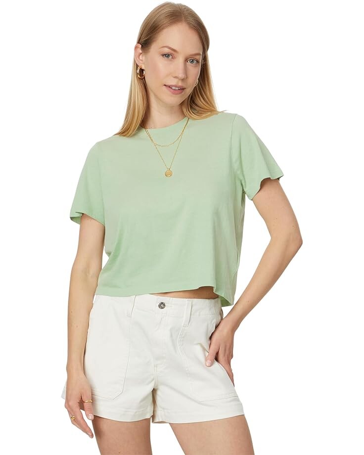 

Футболка Madewell Softfade Cotton Boxy-Crop, цвет Sunfaded Mint