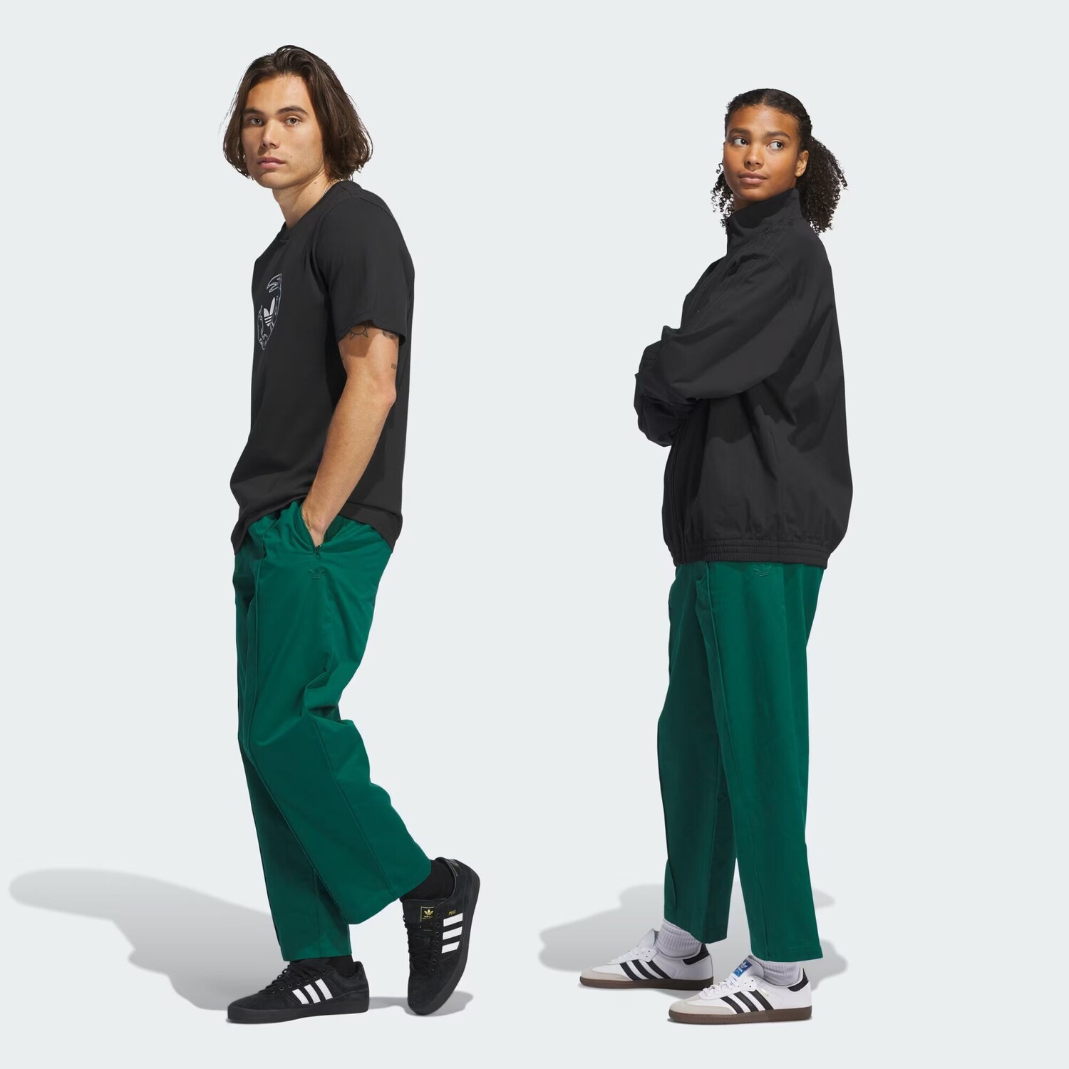 

Брюки с защипами (гендерно-нейтральные) Adidas, цвет Collegiate Green