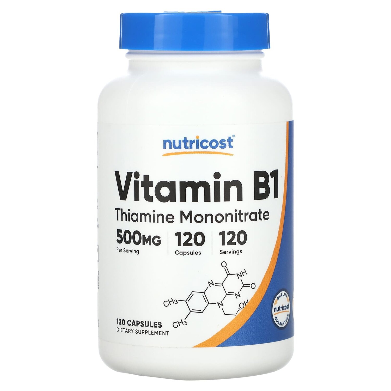 

Витамин B1, 500 мг, 120 капсул, Nutricost