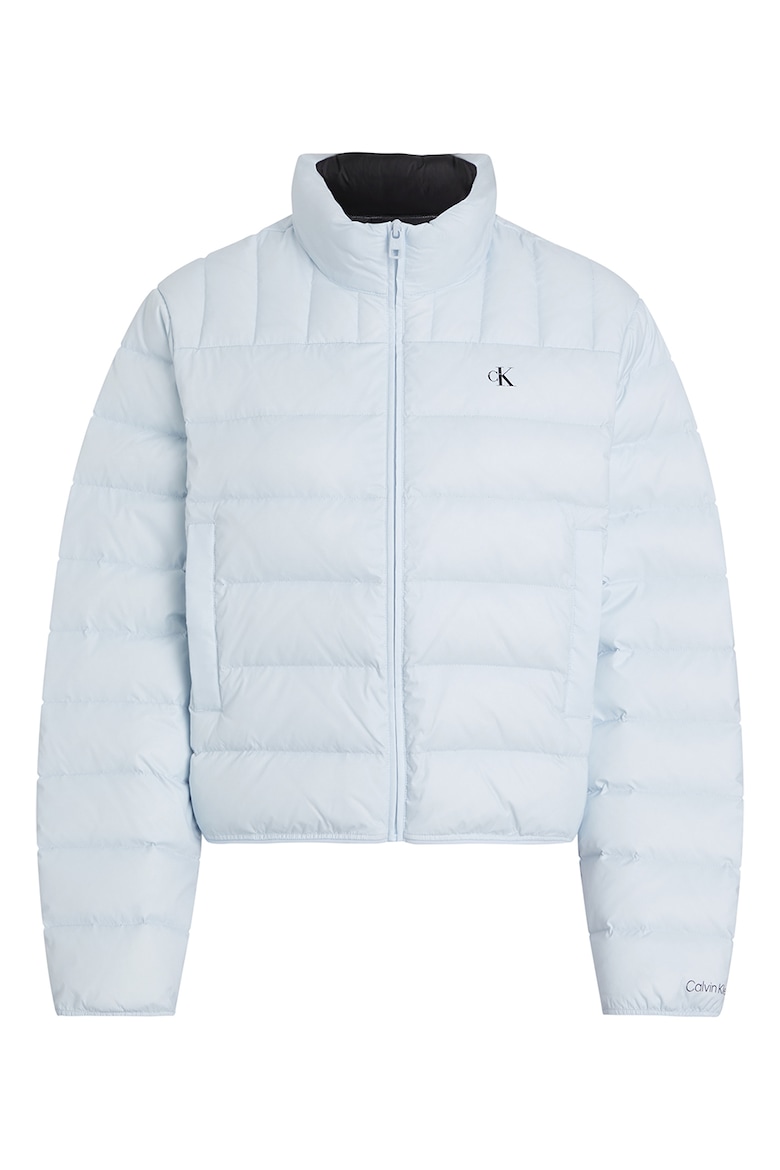 Стеганая зимняя куртка с воротником средней высоты Calvin Klein Jeans, синий
