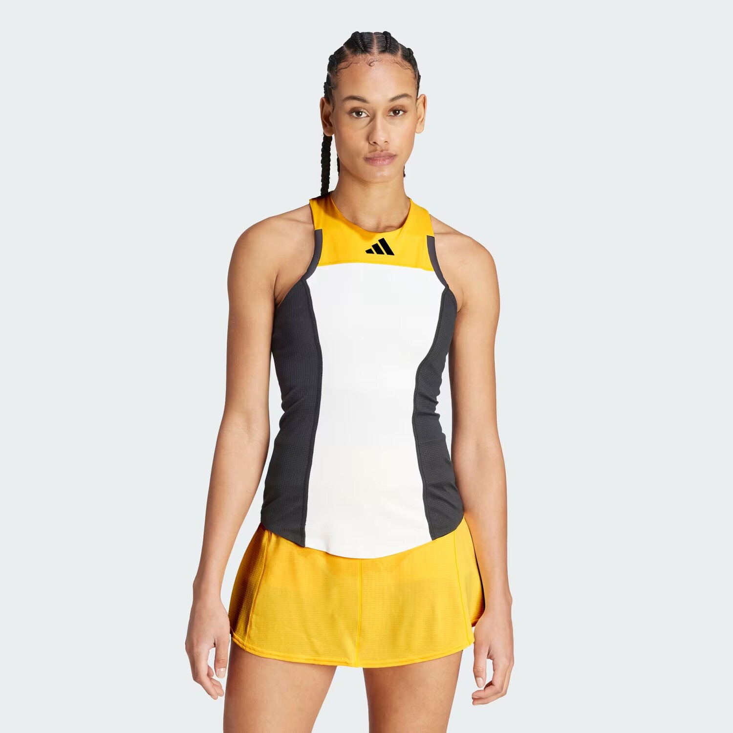 

Теннисная майка HEAT.RDY Pro Y-майка Adidas, цвет White/Spark/Black