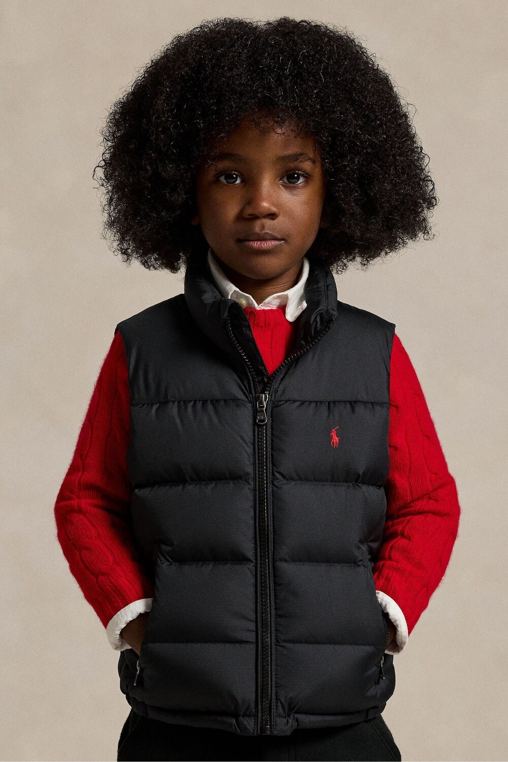 

Мальчики рипстоп вниз жилет Polo Ralph Lauren, черный