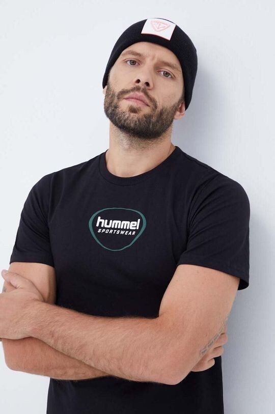 

Хлопковая футболка Hummel, черный