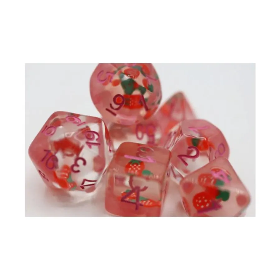 

Набор Poly — клубничное песочное печенье с розовым (7), Dice Sets - Resin/Acrylic - Red, Orange, Yellow, & Pink (Foam Brain Games)