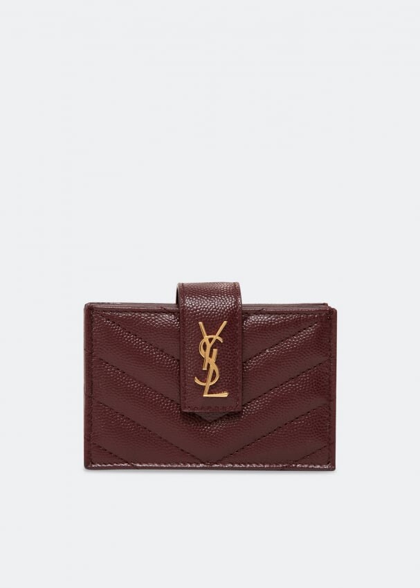 

Картхолдер SAINT LAURENT Monogram card case, бордовый