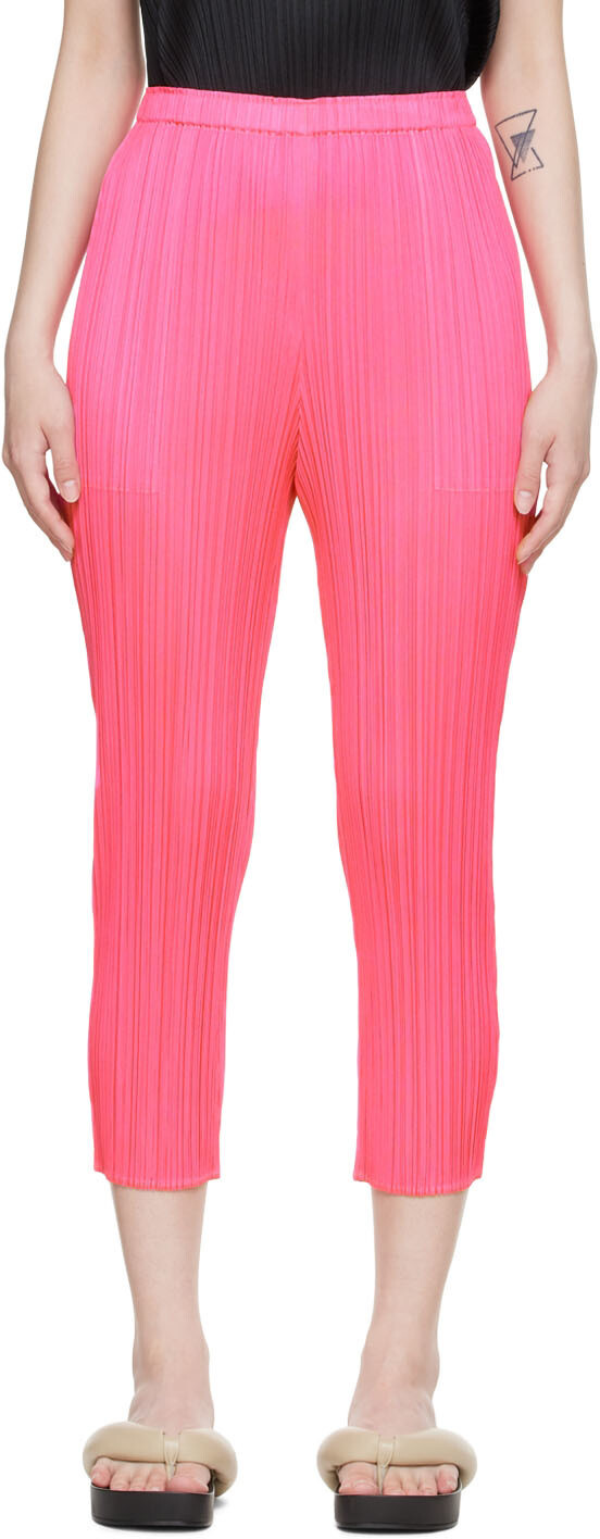 

Розовые брюки из полиэстера Pleats Please Issey Miyake