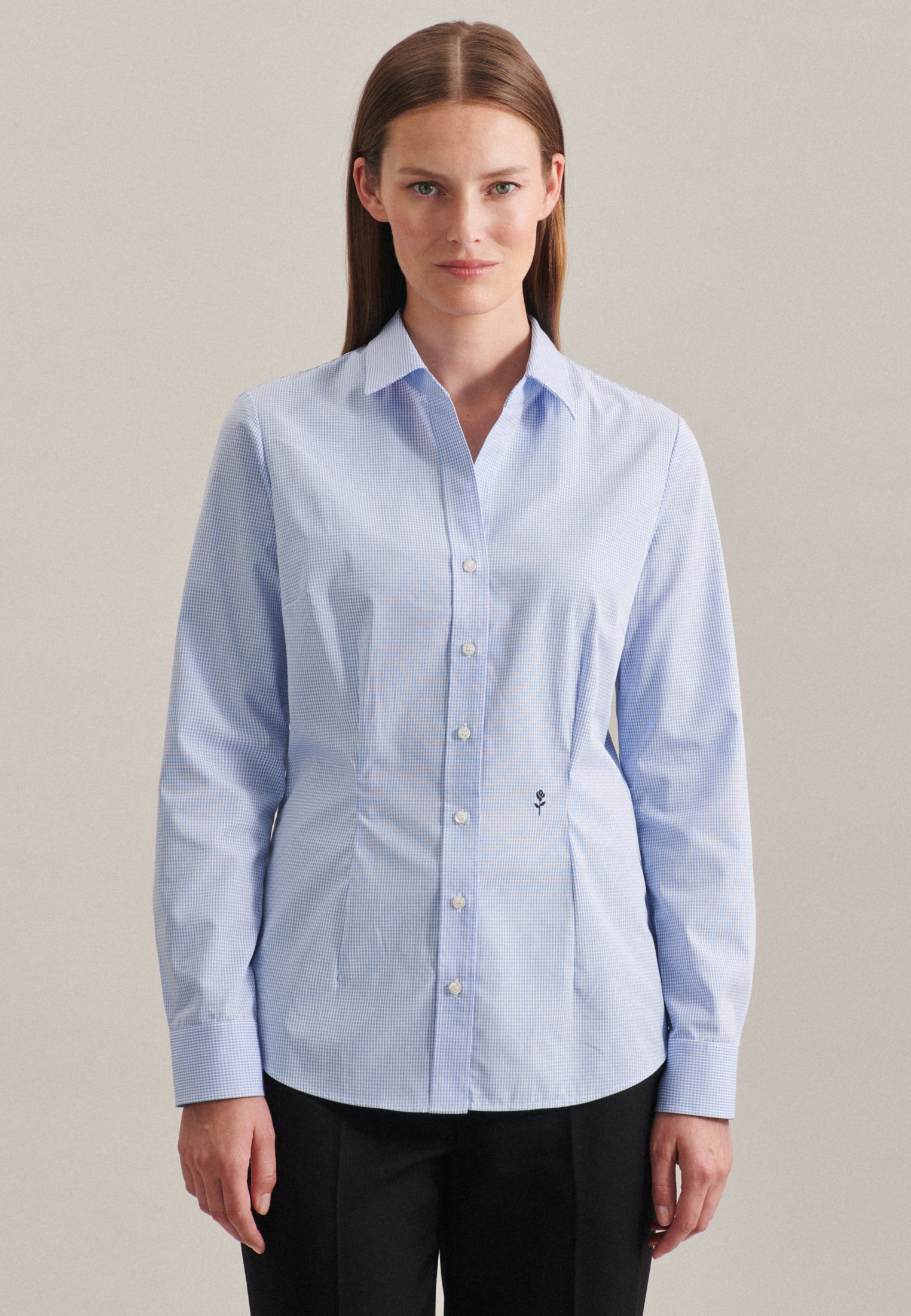 Блуза Seidensticker Hemd Slim Fit, цвет Mittelblau