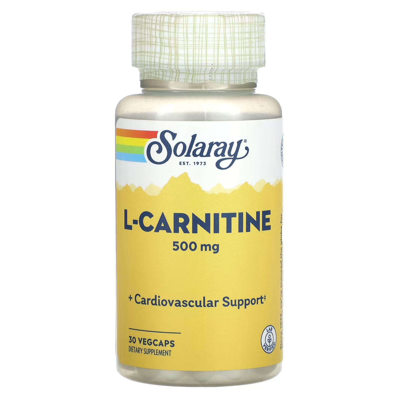 Solaray L-карнитин 500 мг 30 растительных капсул solaray l карнитин 500 мг 60 вегетарианских капсул