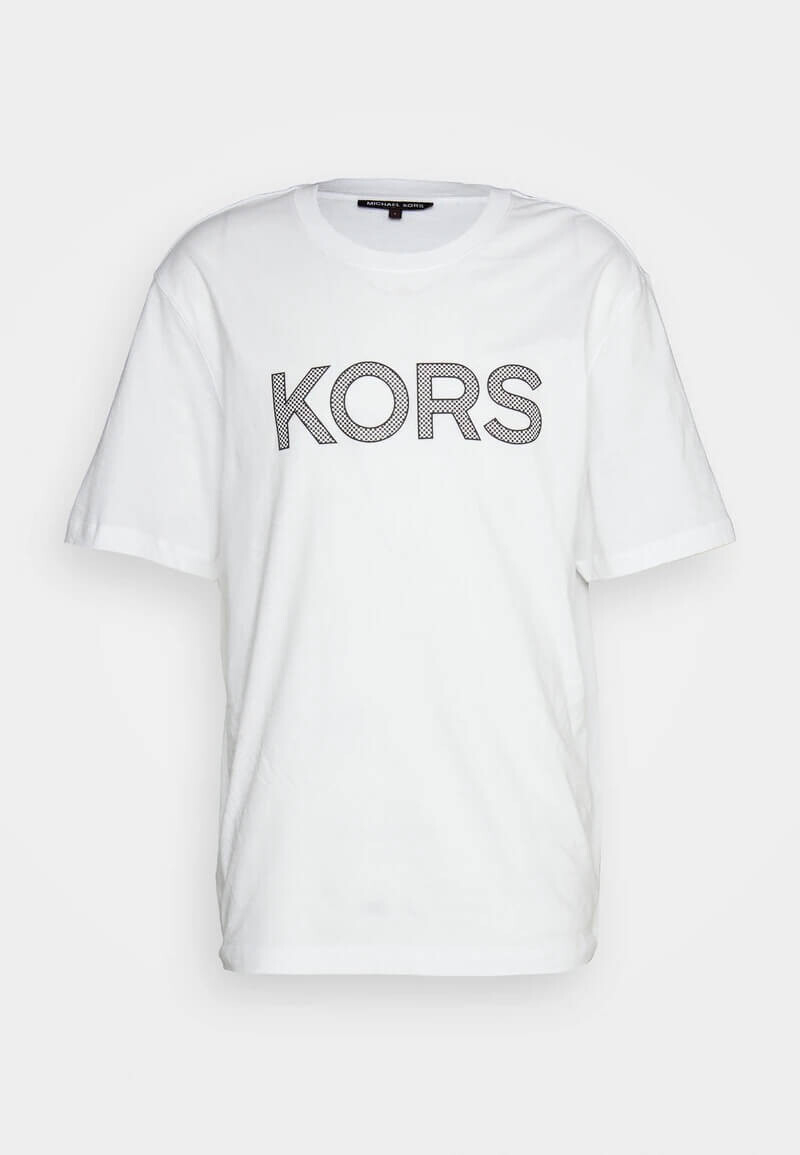 

Футболка Michael Kors Checker Tee With Print, белый