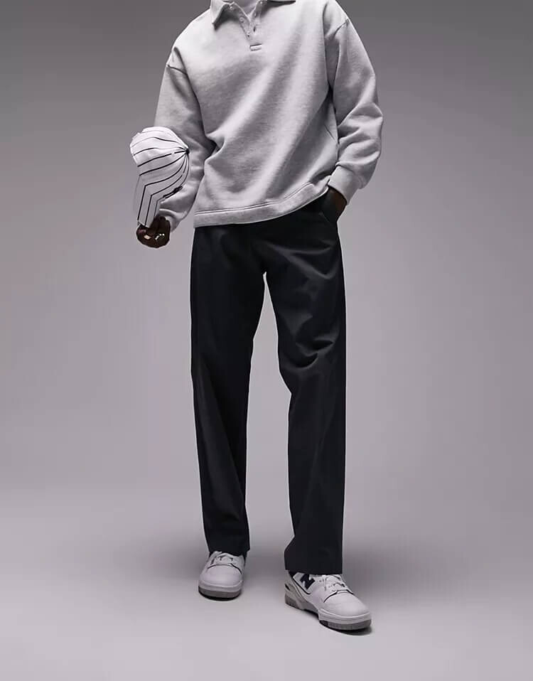 

Брюки Topman Wide Wash Cotton, темно-серый