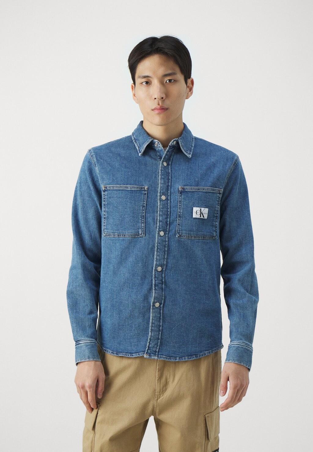 

Рубашка LINEAR Calvin Klein Jeans, цвет denim medium