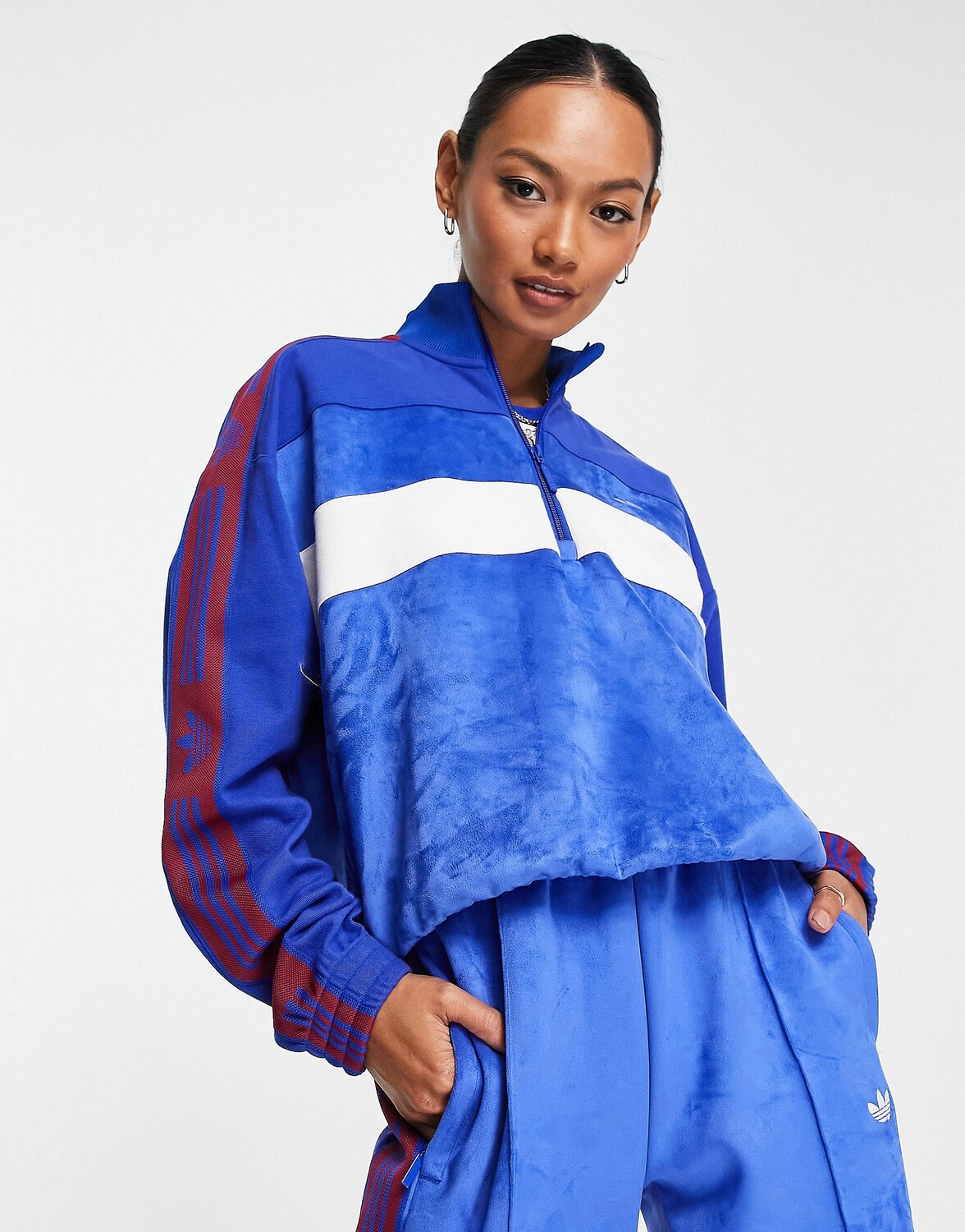 

Синий спортивный топ с лентами adidas Originals Retro Sport