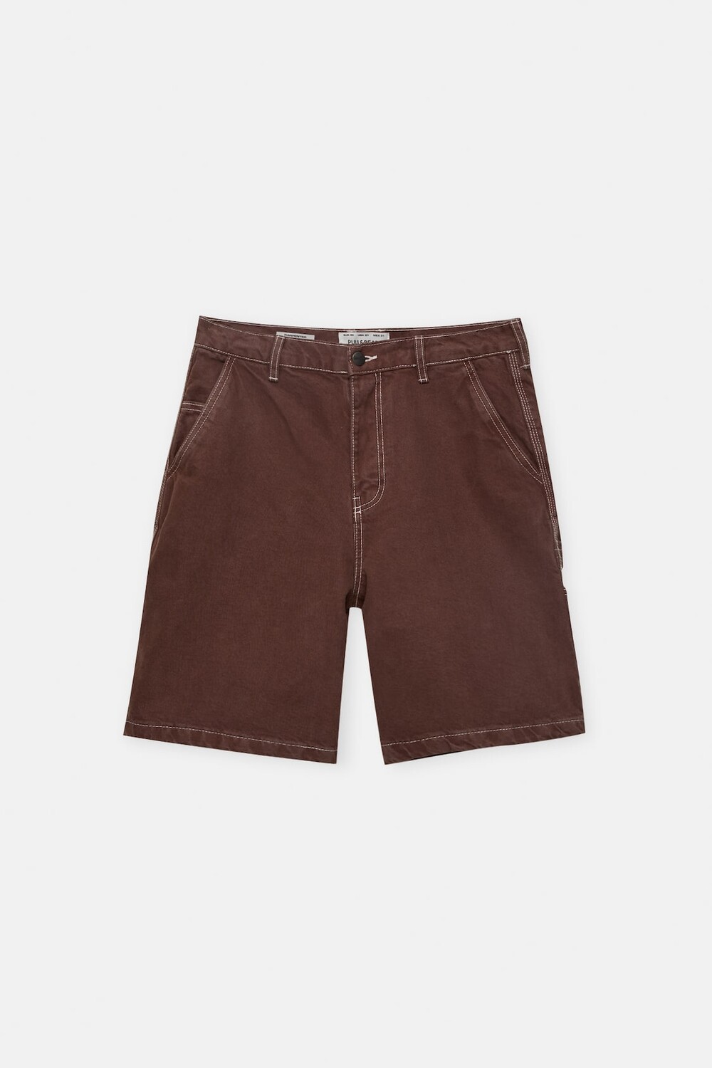 

Шорты Pull&Bear Carpenter bermuda, тёмно-коричневый