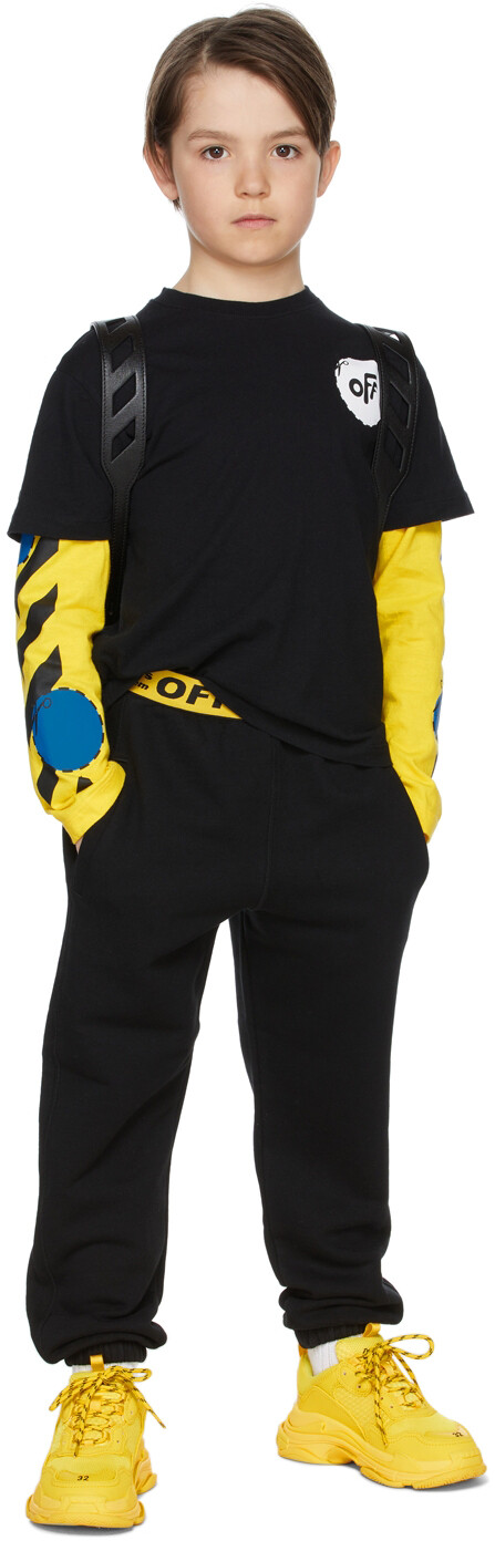 

Детские черные брюки Industrial Lounge Off-White