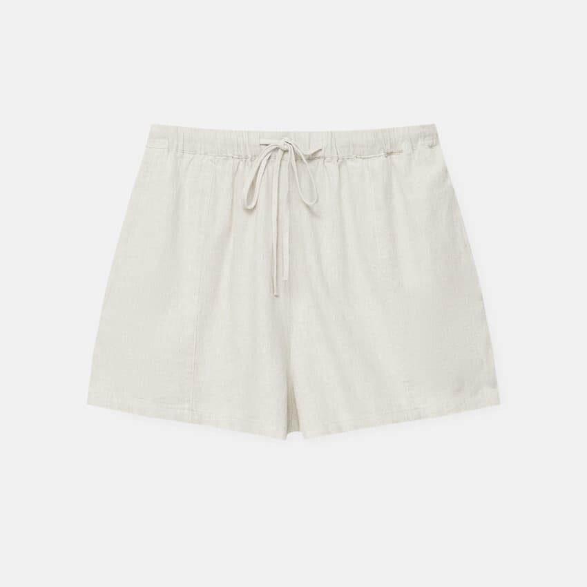 

Шорты с эластичным поясом Pull&Bear Flowing Rustic Shorts, белый