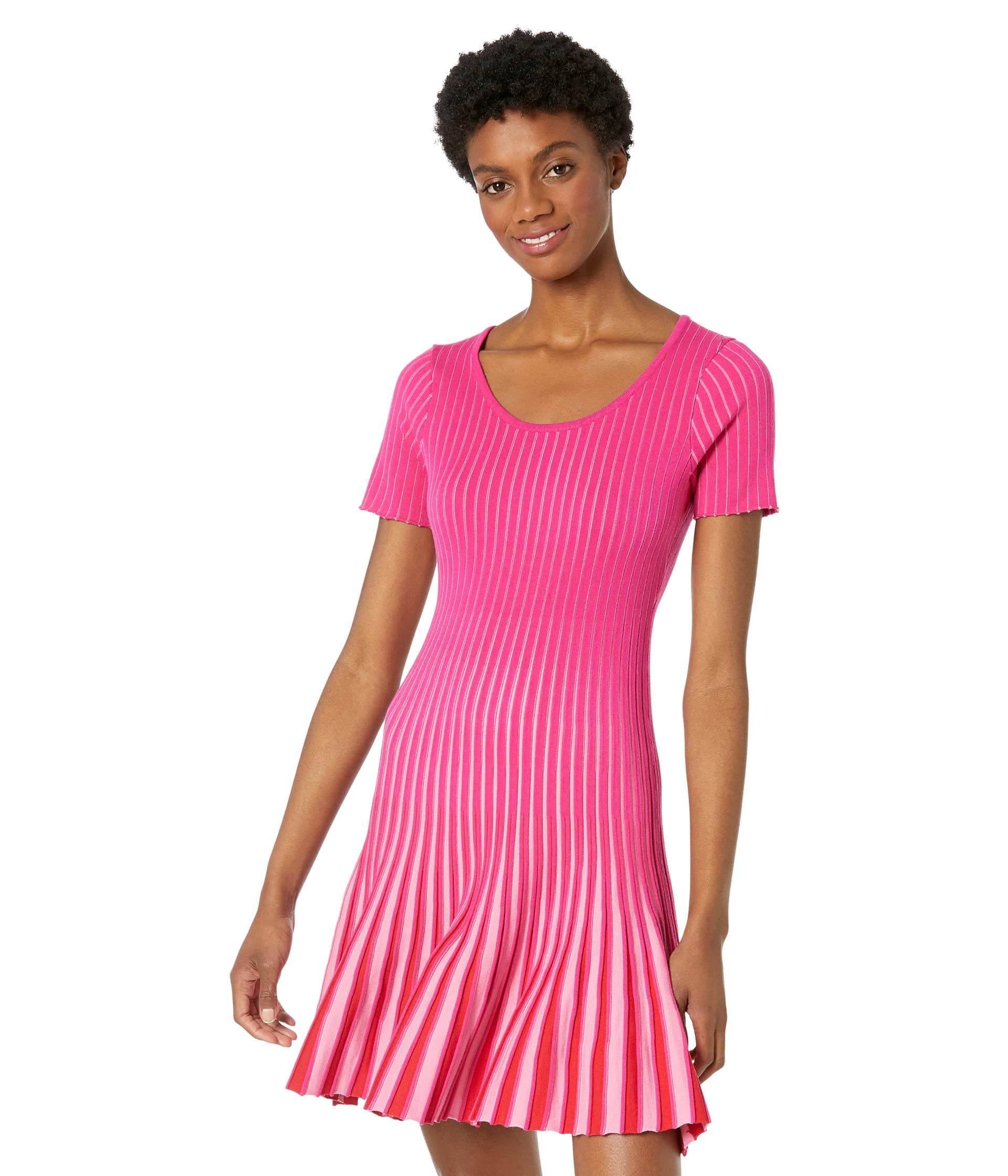 Платье MILLY, Inset Stripe Flare Godet Dress