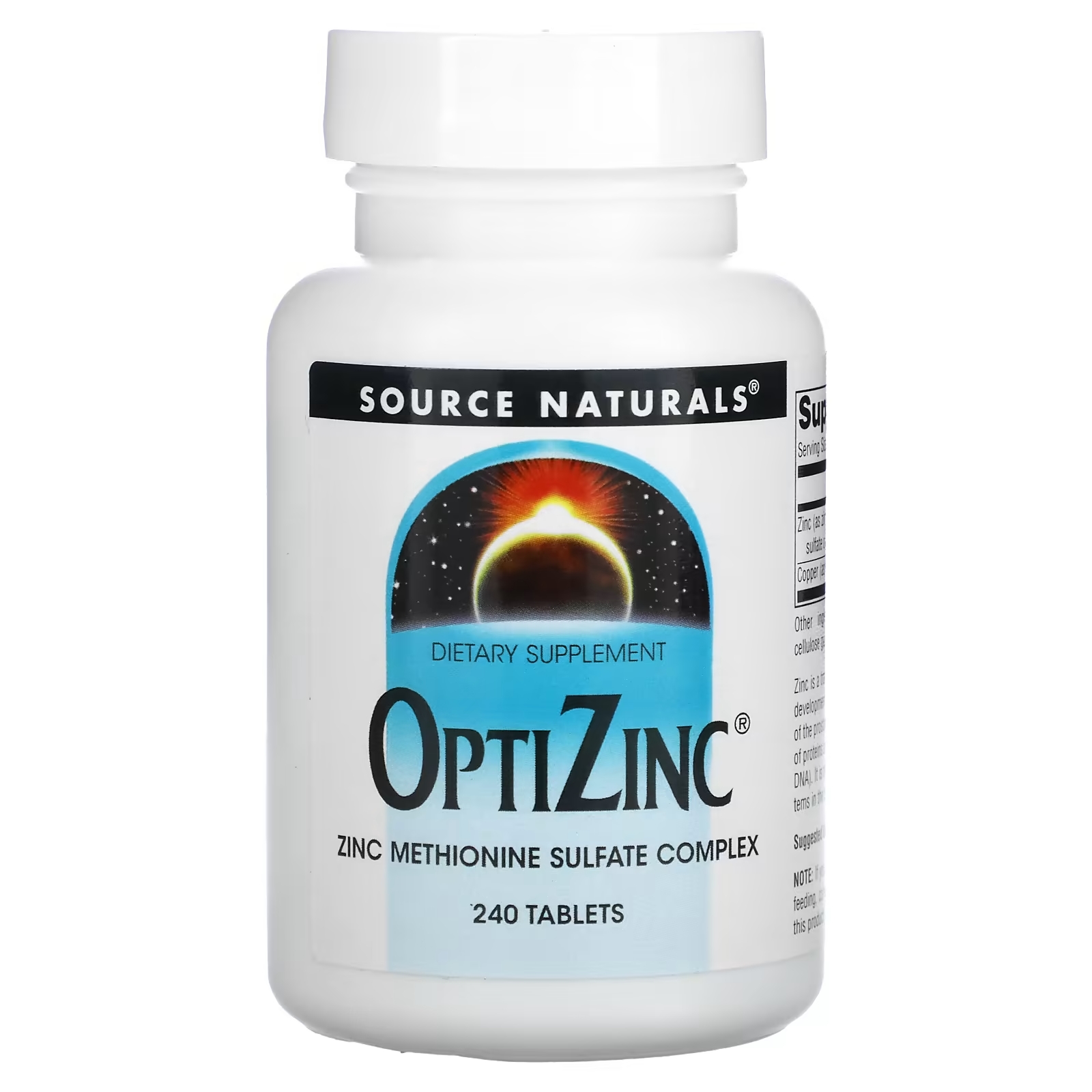 Source Naturals OptiZinc цинк, 240 таблеток source naturals мега сильный бета ситостерин 240 таблеток