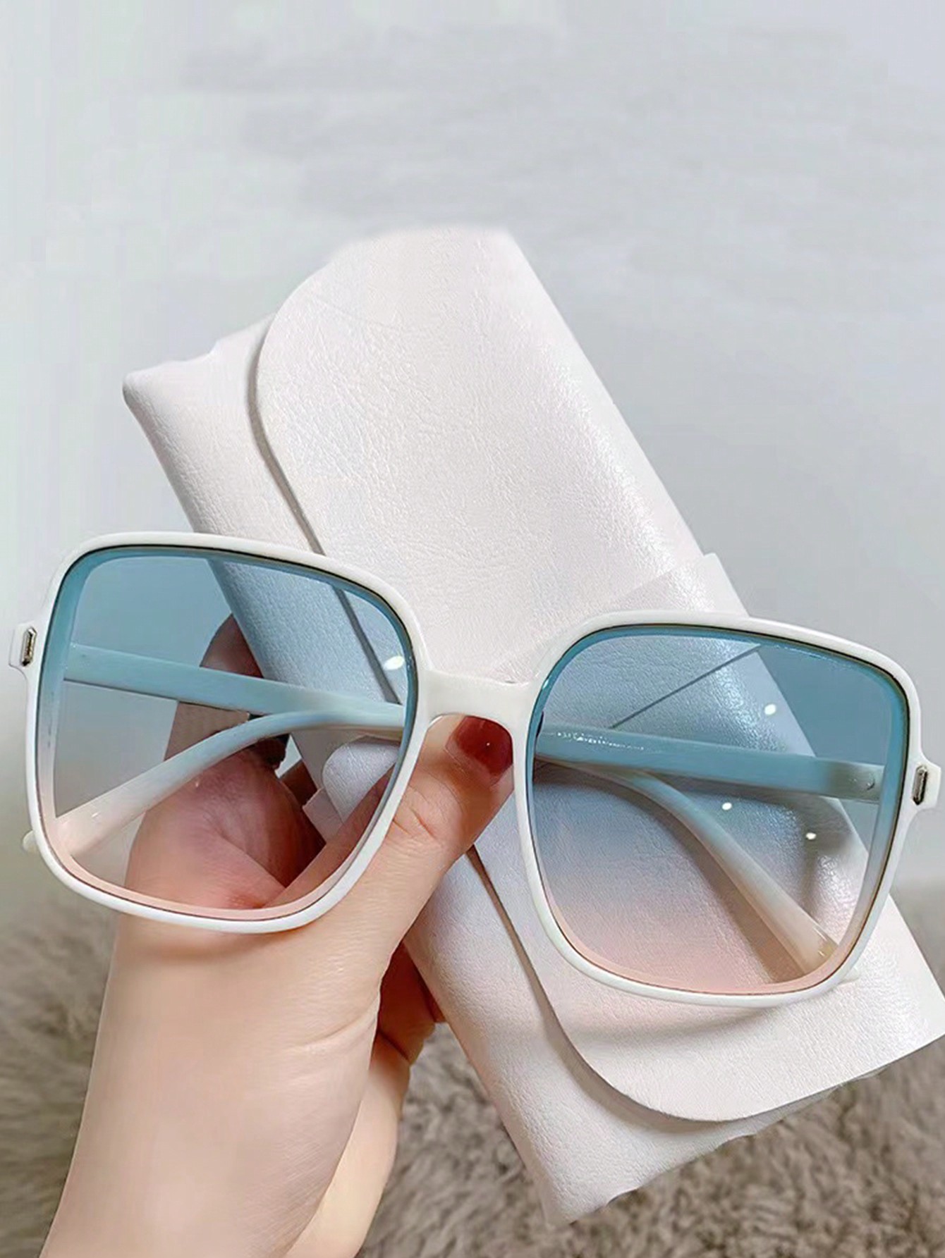 цена Квадратные солнцезащитные очки Rice Nail с градиентом