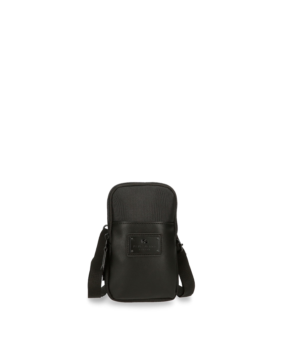 Маленькая черная мужская сумка через плечо Soho на молнии Pepe Jeans, черный