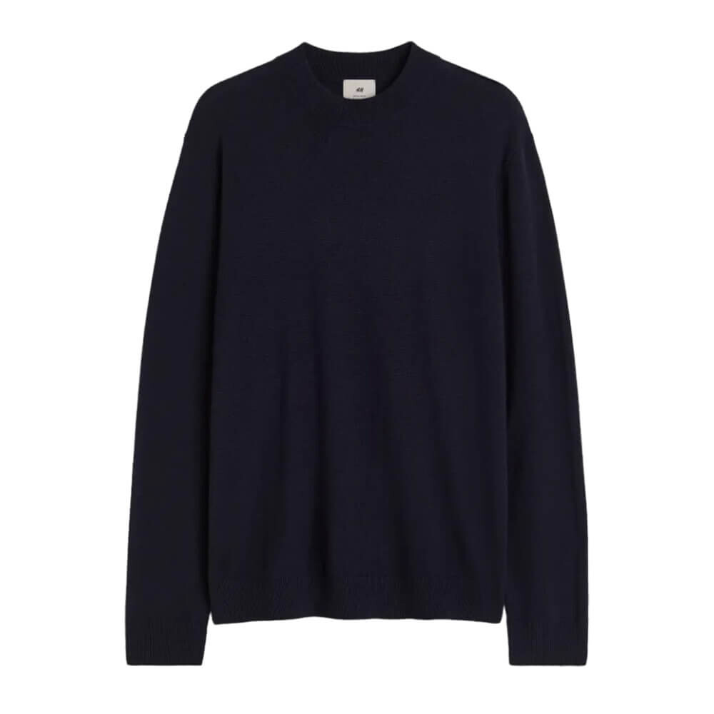 

Свитер H&M Regular Fit Merino Wool, темно-синий