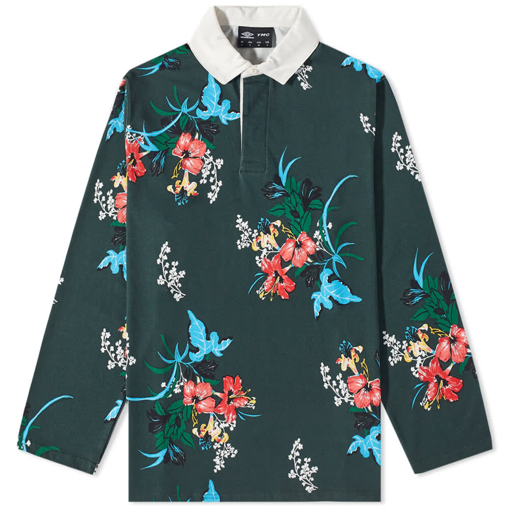 

Футболка YMC x Umbro Aloha Print Rugby Shirt, Серый