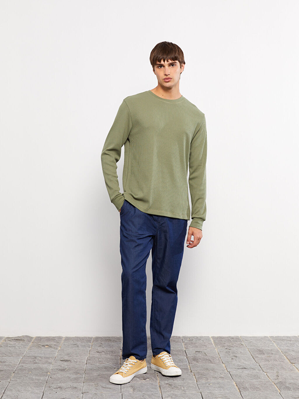 

Мужская толстовка с круглым вырезом и длинными рукавами LCW Casual