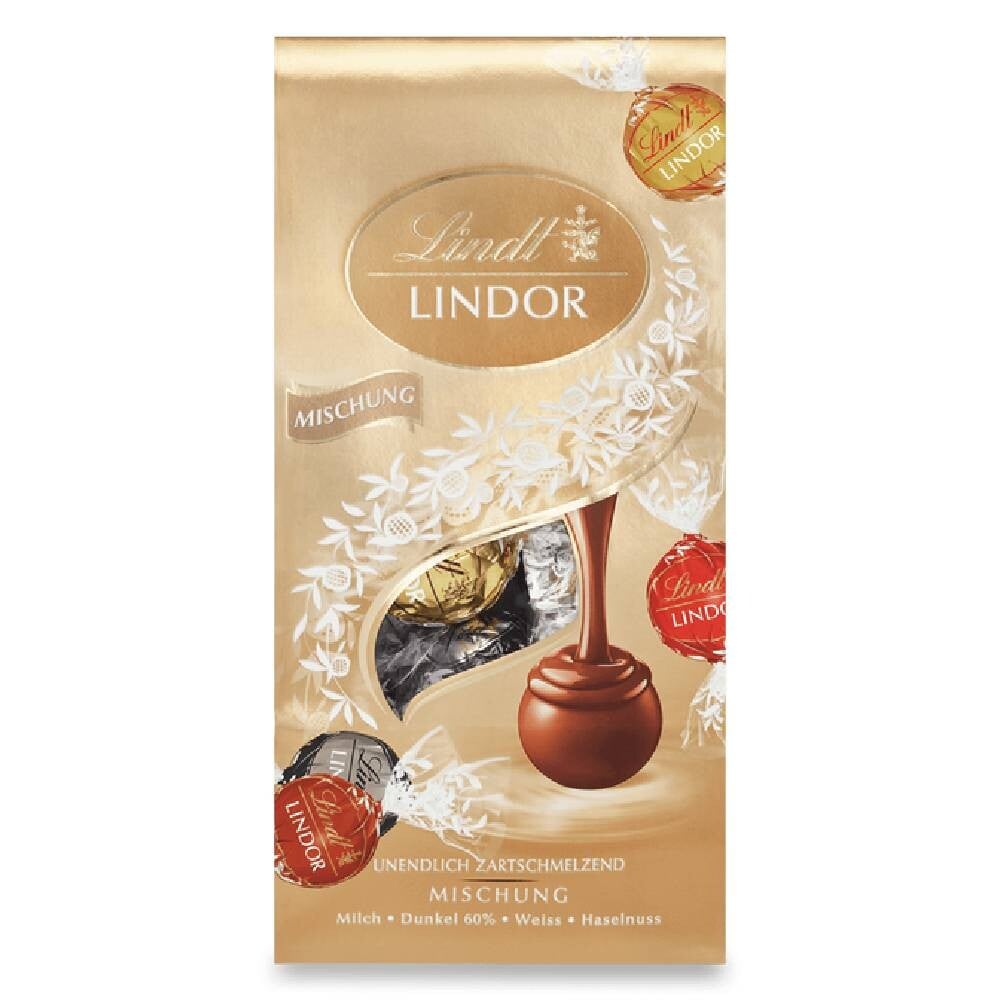 

Конфеты Lindt Lindor Kugel Beutel, молочный, темный и белый шоколад, 137г