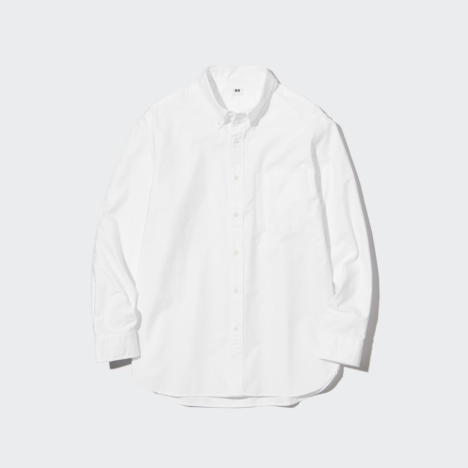 

Рубашка UNIQLO Oxford прямого кроя с воротником на пуговицах, молочный