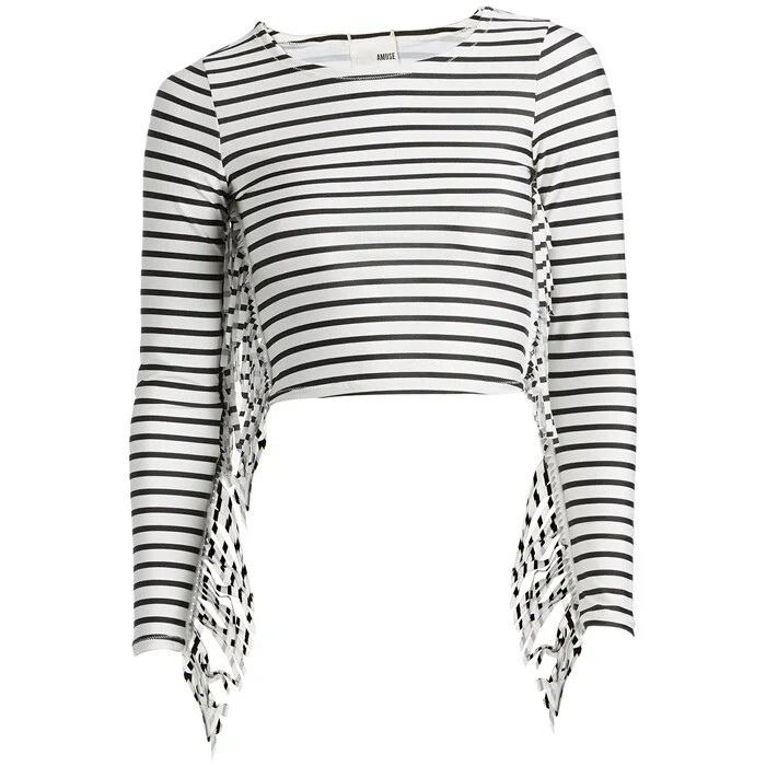 

Топ Amuse Society Shea Striped Surf, белый/черный