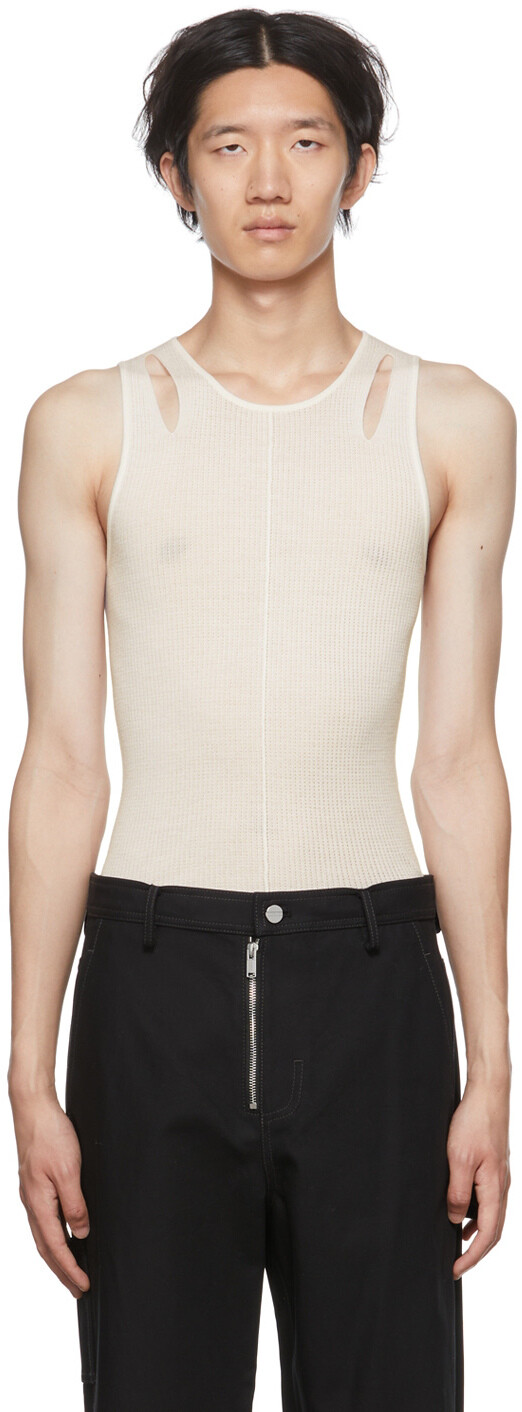 

Майка Off-White с вырезом Dion Lee