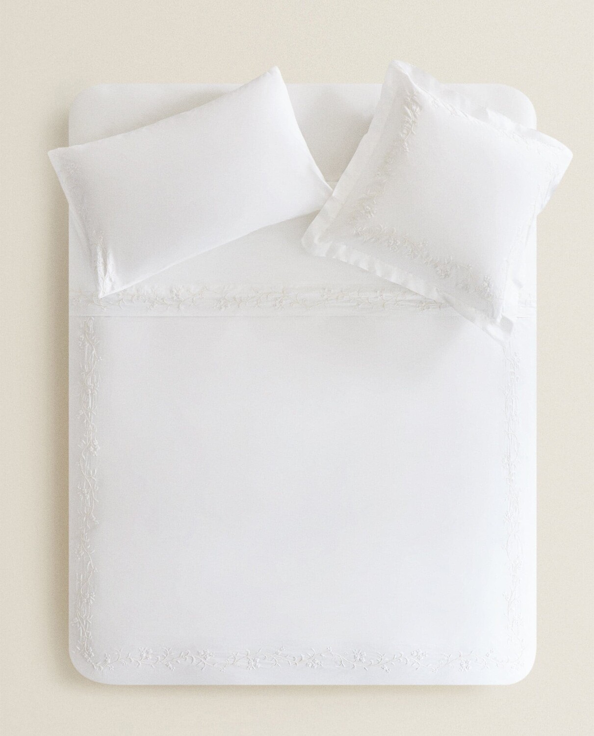 

Пододеяльник Zara Home Floral Embroidery, белый