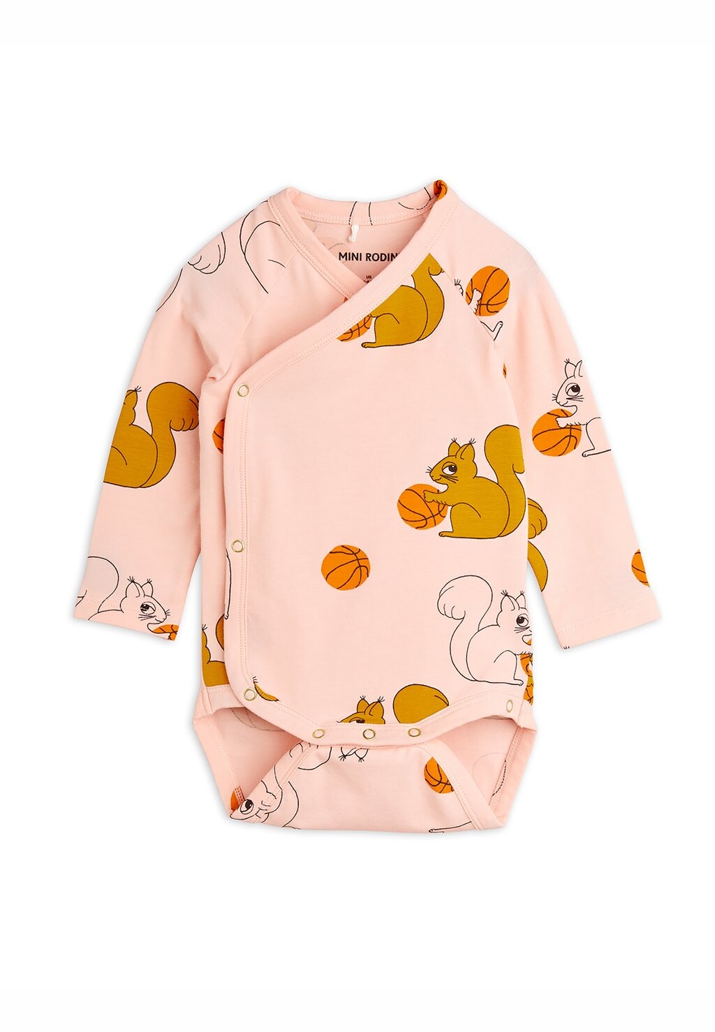 Боди SQUIRRELS WRAP BODY UNISEX Mini Rodini, цвет pink