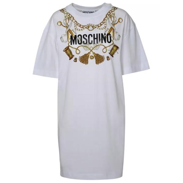 Платье cotton dress Moschino, белый