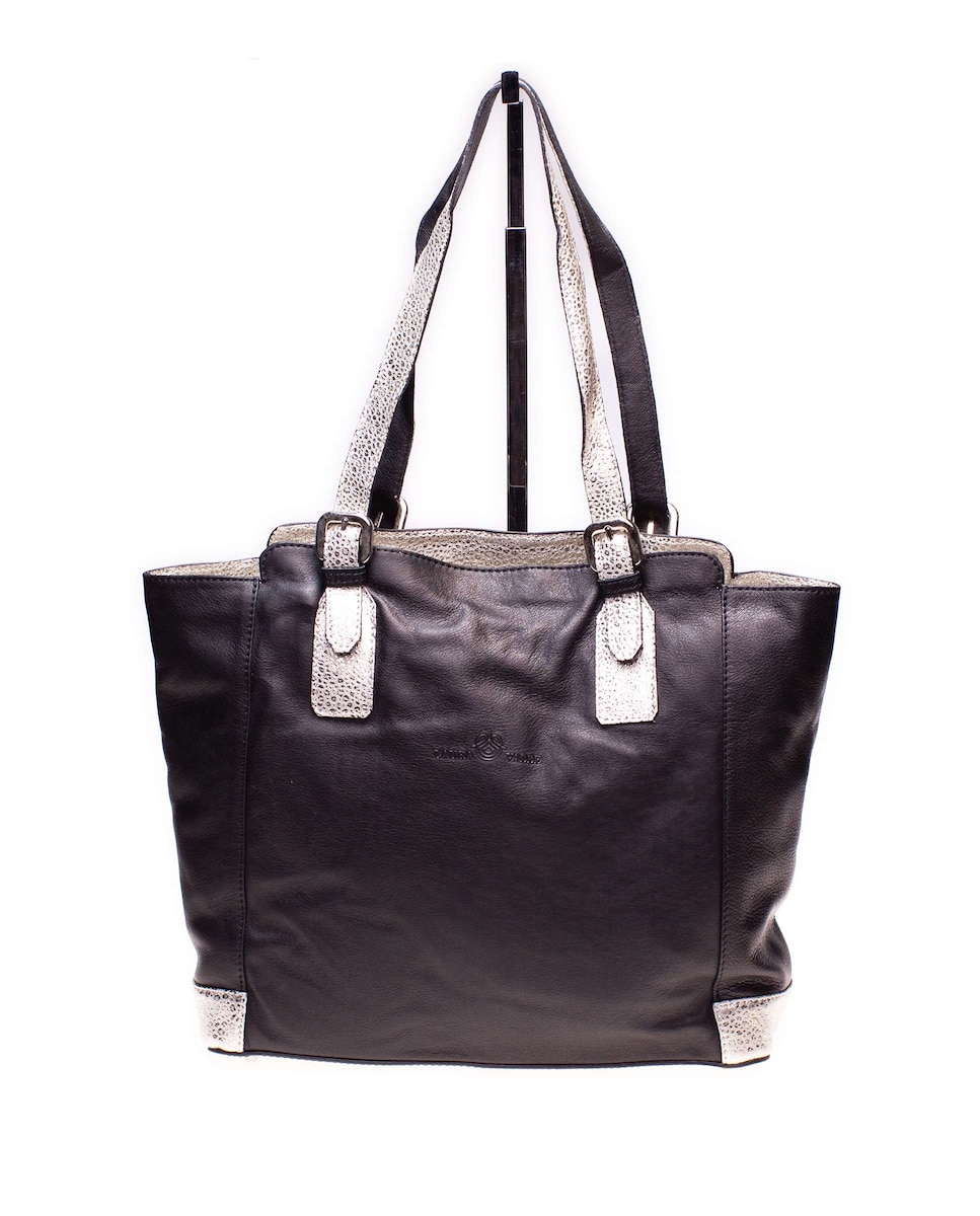 Комбинированная черная кожаная сумка через плечо Laura Valle, черный