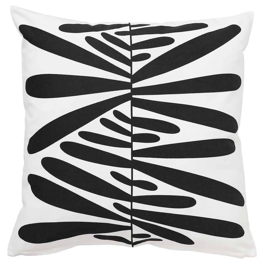 

Чехол на подушку Ikea Majsmott, 50x50 см, белый/черный