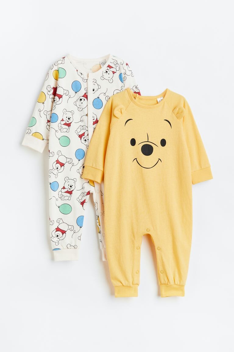 

2 пижамы с принтом H&M, желтый/винни-пух