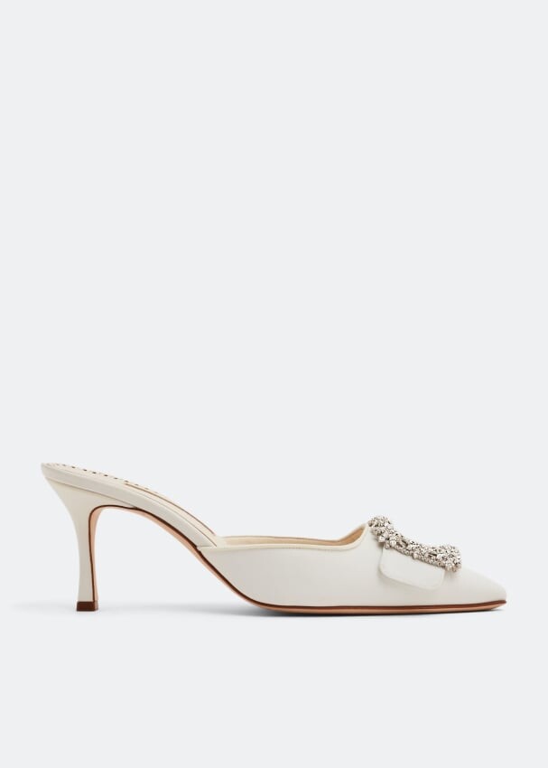 

Мюли MANOLO BLAHNIK Maysale jewel mules, белый