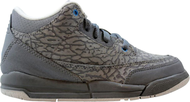 

Кроссовки Air Jordan 3 Retro PS Cool Grey Blue Glow, серый